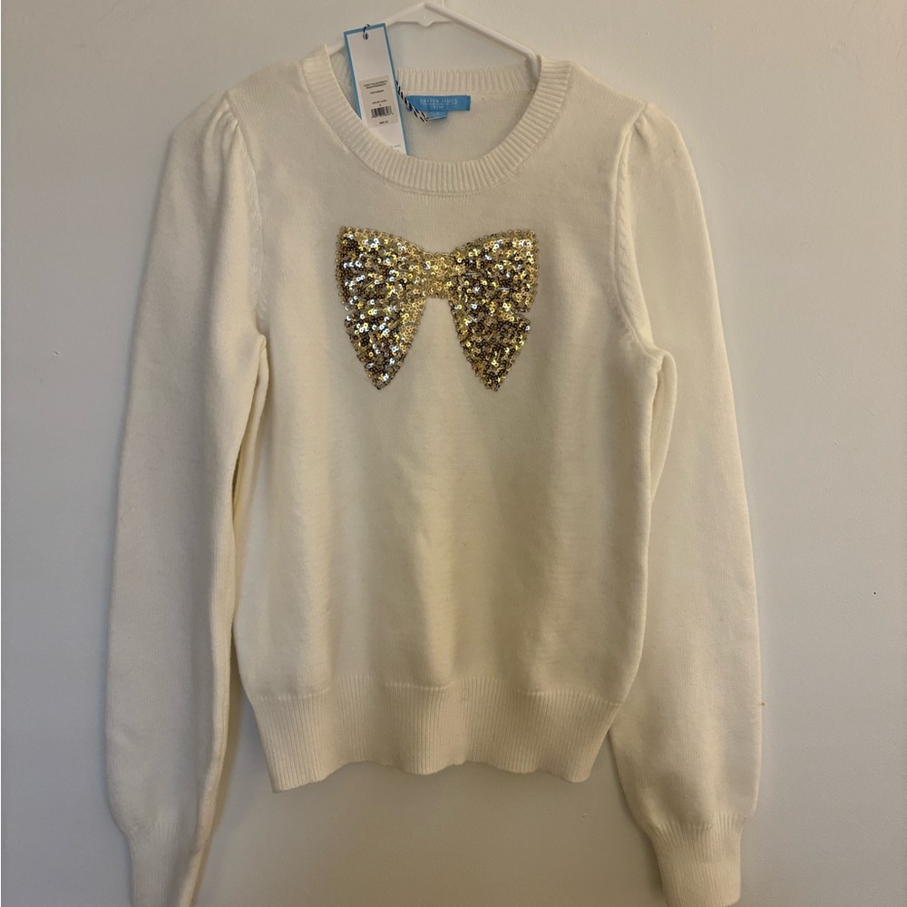 Draper James sequin bow sweater